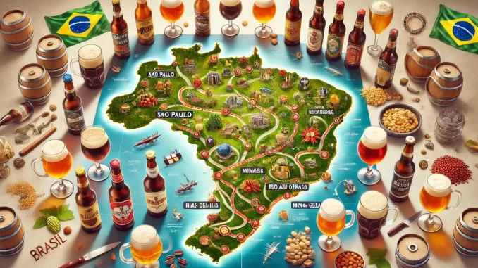Mapa de Turismo Cervejeiro do Brasil Mapa de turismo cervejeiro do Brasil destacando principais rotas e cervejarias