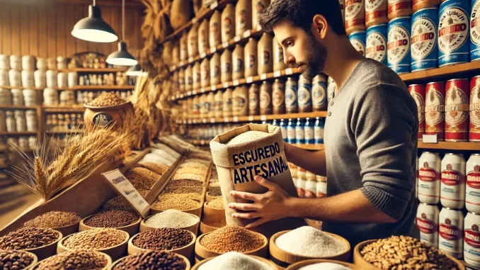 Pessoa escolhendo insumos para cerveja artesanal em uma loja