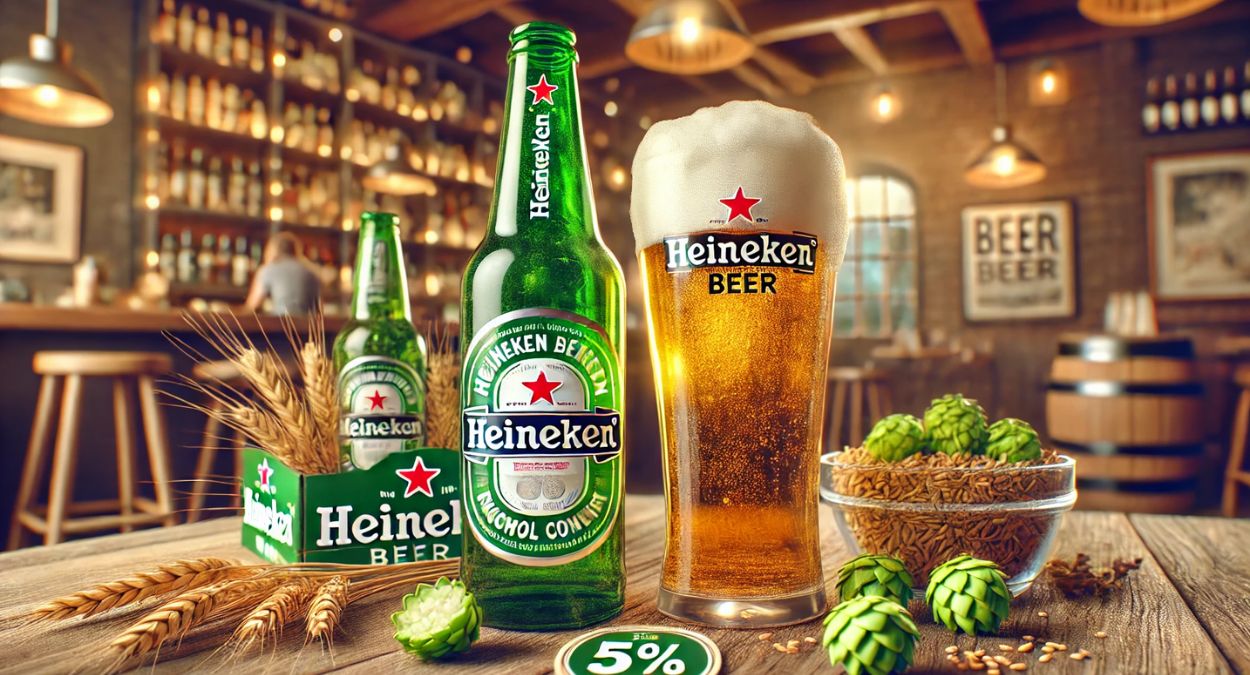 Cerveja Heineken (imagem gerada por IA)