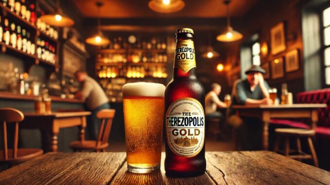 Cerveja Therezópolis Gold (imagem gerada por IA)