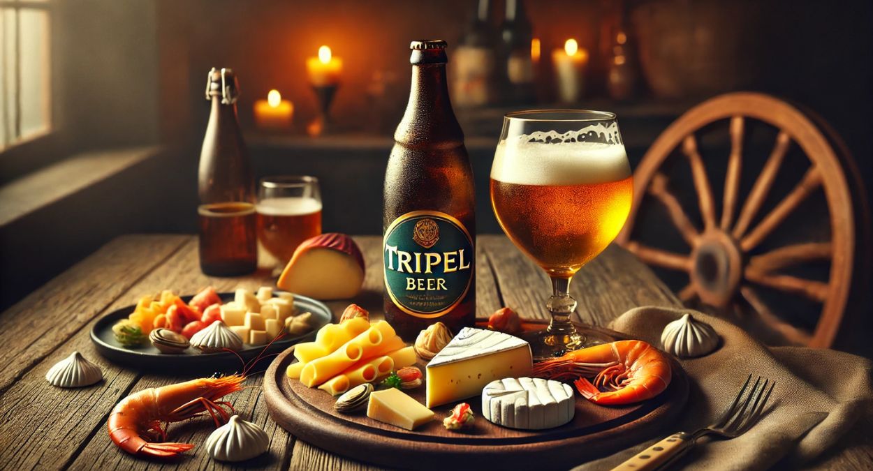 Cerveja Tripel (imagem gerada por IA)
