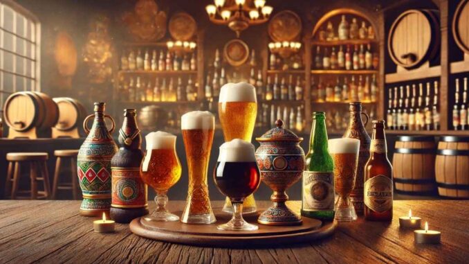 Garrafas e copos de cerveja (Imagem: IA)