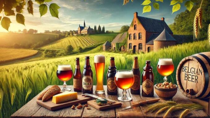 Garrafas, copos e barril de cerveja (Imagem: IA)